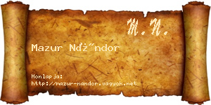 Mazur Nándor névjegykártya