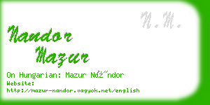 nandor mazur business card